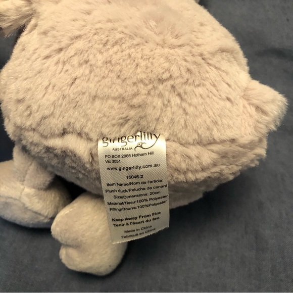 Gingerlilly Light Gray Plush Duck - Picture 5 of 5